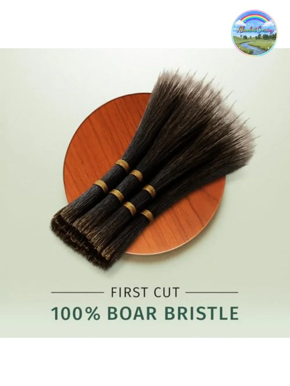 Boar Bristle Round Hair Brush for Volume, Anti-Frizz, Blowout Styling, Wooden